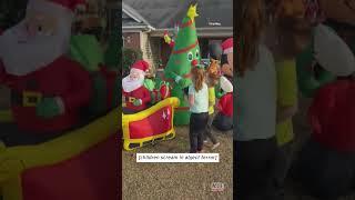 Mom's Christmas Tree Jump Scare Freaks Out Kids #shorts