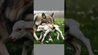 Hunter wolf attack on baby calf #cow #cowcalf #wolf #motherslove #animals