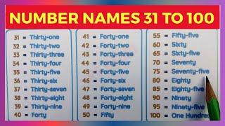 31 to 100 Spelling in English |Number Names 31 to 100 |31 to 100 Number Names with spelling|@rsgauri