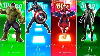 Hulk vs Capitian America vs Spiderman vs black Spiderman battle tiles hop