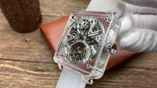 GIV Crystal Case Sapphire mirror Tourbillon watch