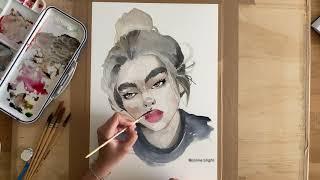 Watercolor portrait |Speedtime painting process