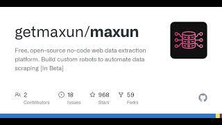 GitHub - getmaxun/maxun: Free, open-source no-code web data extraction platform. Build custom rob...