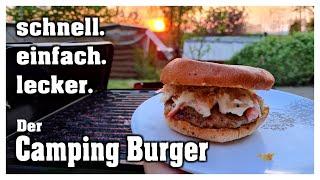 Bratwurst-Coleslaw-Burger, schnelles Essen vom Campinggrill | Hobbyfamilie