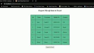 Export Excel From Database in Php