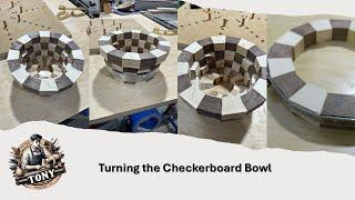 Turning the Checkerboard Bowl - Segmented Turning #woodturning #segmentedwoodturning #woodworking