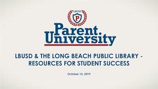 LBUSD and Long Beach Public Library - Resources for Success!