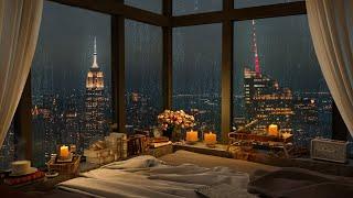 4K Cozy Bedroom in New York City with Jazz Music for Relax and Study