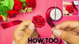 HOW TO MAKE A ROSE HACK TUTORIAL /DIY RIBBON CRAFTS #ribbonrose #rosemakingtrick #ribbonflowers #AZ