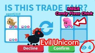 WoW I Traded My Evil Unicorn, MFR Lion Cub & More For A Mega Candy Floss + 2 Mega Legs! Adopt me