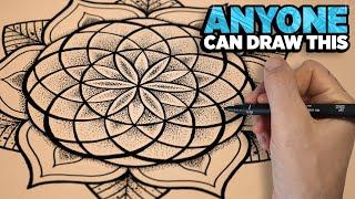 How to Draw an Easy Mandala - a Step by Step Tutorial | Anyone Can Make This Mandala Art!