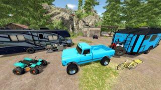 Campers Find Old Barns in Forest | Farming Simulator 25