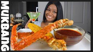 KING CRAB SEAFOOD BOIL  MUKBANG WITH BLOVES SAUCE