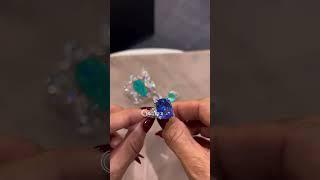 5ct Cushion Cut Blue Sapphire Split Shank Engagement Ring