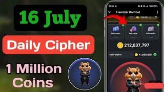 Hamster Kombat Daily Cipher 16 July|16 July Daily Cipher Code Hamster  Kombat |New Cipher Code  16