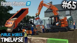 Building a Retaining Wall  Hitachi 135US & Mercedes Trucks   Public Works in FS22