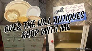 Shop with me at Over The Hill Antiques. Spending that Christmas cash #vintage #antique