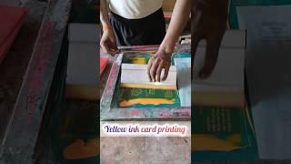 #card #printing with yellow ink #printing #manualscreenprinting #screenprinting #art #printingpress