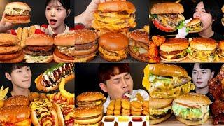 BEST Cheeseburger Mukbang Compilation || ASMR 2× Speed Eating Show