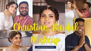 Kerala Wedding Christian Bride | Thivyan Jayareuben Saree Draper  & Vikas Vks Makeup Artist