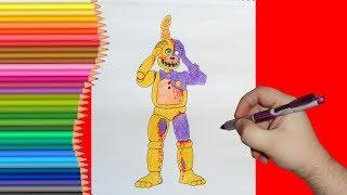 How to draw Purple Guy in Spring Bonny, Как нарисовать Фиолетового парня в Бонни