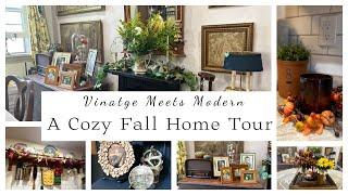 A Cozy Fall Home Tour   Vintage Meets Modern #autumn #thriftydecor #vintage #cottagecore #homedecor