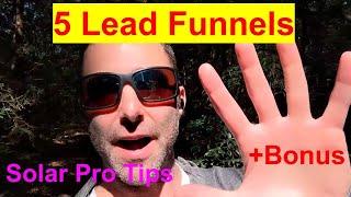 5 Solar Lead Funnels +Bonus! Solar Pro Tips from Solar Coach Brad