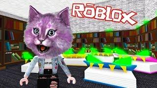 УБЕГАЮ ИЗ БИБЛИОТЕКИ В РОБЛОКС roblox ESCAPE THE LIBRARY OBBY КОШКА ЛАНА не хочет быть книгой