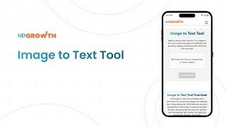 upGrowth's Free Image to Text Converter Tool | Extract Text from Any Image in Seconds!