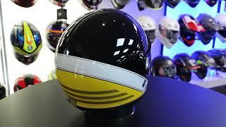 Glamster Abiding Motorcycle Helmet (Black|Yellow)