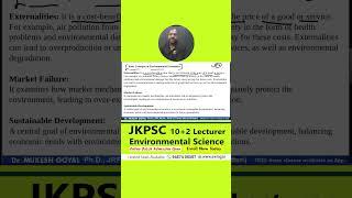 JKPSC Lecture Environment  Basic Concepts of Environmental Economics  Dr. Mukesh Goyal