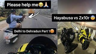 Guy stopped me on Highway for help | Hayabusa vs Zx10r on Highway | Superbikes Public reaction