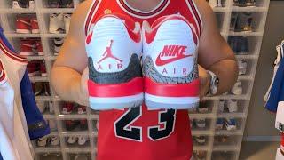 Air Jordan 3 Fire Red Comparison  to 2013, Cardinal 3, Katrina 3