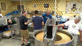 Processing over 2400 pounds of honey in less than 3 hours