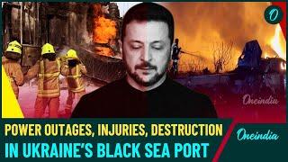 Russian drone strike devastates Odesa! Power Cut, Homes Destroyed, Civilians Injured – Videos