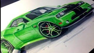 DIBUJANDO UN CARRO [DODGE CHALLENGER] - Trada Art