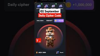 #02 September Cipher Code Hamster Kombat Today daily reward Delhi cyber code Daily Combo #shorts