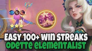 100+ WIN STREAKS WITH COMBO ODETTE ELEMENTALIST !! MAGIC CHESS MLBB