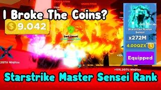 I Broke The Coins?! Unlocked Best Rank Starstrike Master Sensei! - Roblox Ninja Legends