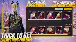 Trick ToGet Everything For Free | New Trick For Everyone | 1x Cyberweek Giveaway 1120Uc | Bgmi