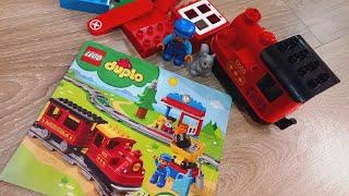 Обзор конструктора Лего Дупло Поезд. Lego Duplo Train (10874). Играем с Lego. Собираем Лего вместе.