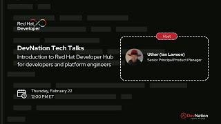 Introduction to Red Hat Developer Hub for developers and platform engineers