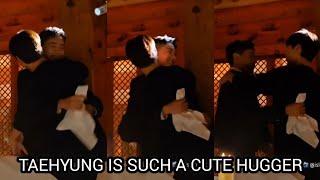 Taehyung's new video from the Celine dinner party sharing a heartfelt hug.