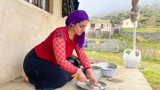 A beautiful day in the village in the mountains | Cooking meat with lamb for lunch