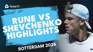 Holger Rune vs Alexander Shevchenko Highlights | Rotterdam 2024