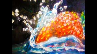 Great drawing of victoria in water droplets.