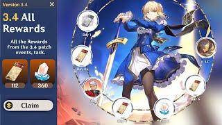 HOW TO GET 112+ FREE PULLS FOR SABER & PHAINON!! TWO FREE FIVE STAR IN 3.4 - Honkai Star Rail
