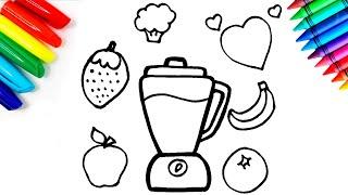 How To Draw a Blender - Drawings for Kids - Learn Colors - Aprende a Dibujar | FunKeep Art