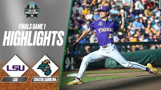LSU vs. Coastal Carolina: 2025 Men's College World Series Finals Game 1 | Extended highlights