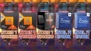 RYZEN 7800X3D vs 7950X3D vs 5800X3D vs i9-13900K vs i7-13700K with RTX 4090 (7 Games / FHD / 1080p)